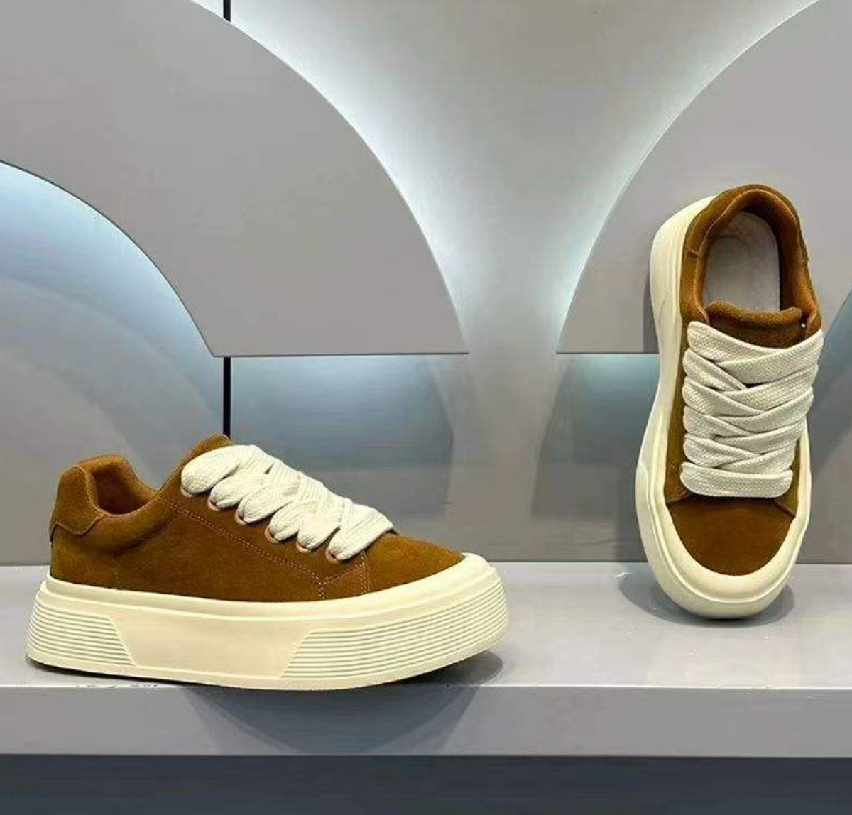 Men's White Skateboarding Sneakers